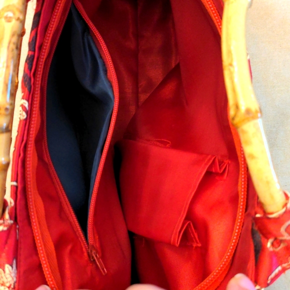 COPY - Bamboo and satin handbag - Picture 2 of 3